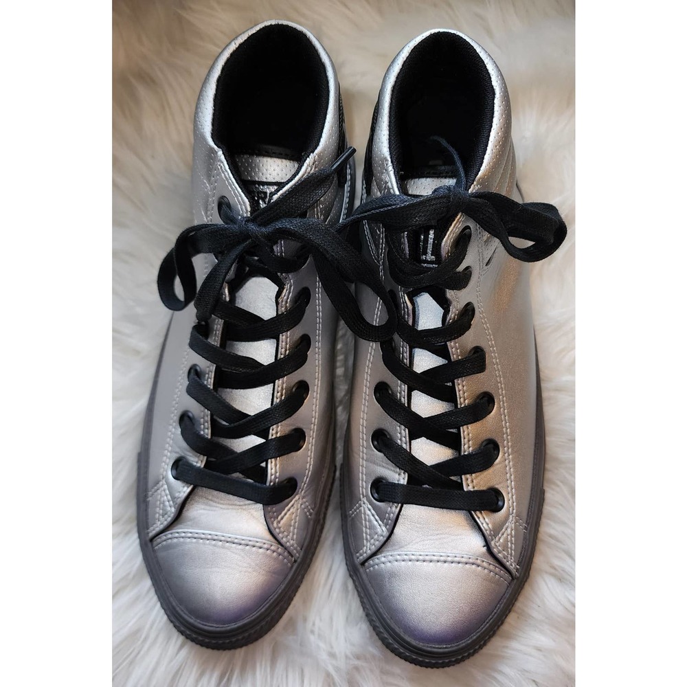 Converse Men's Chuck Taylor All Star 152661C Silver Leather Sneaker Shoes